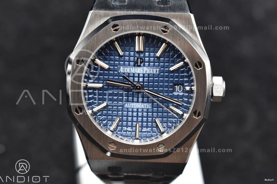 ZF Royal 1:1 Blue SS Oak 15450 37mm SS Bracelet Super SA3120 on Clone Textured Best Edition Dial 1204